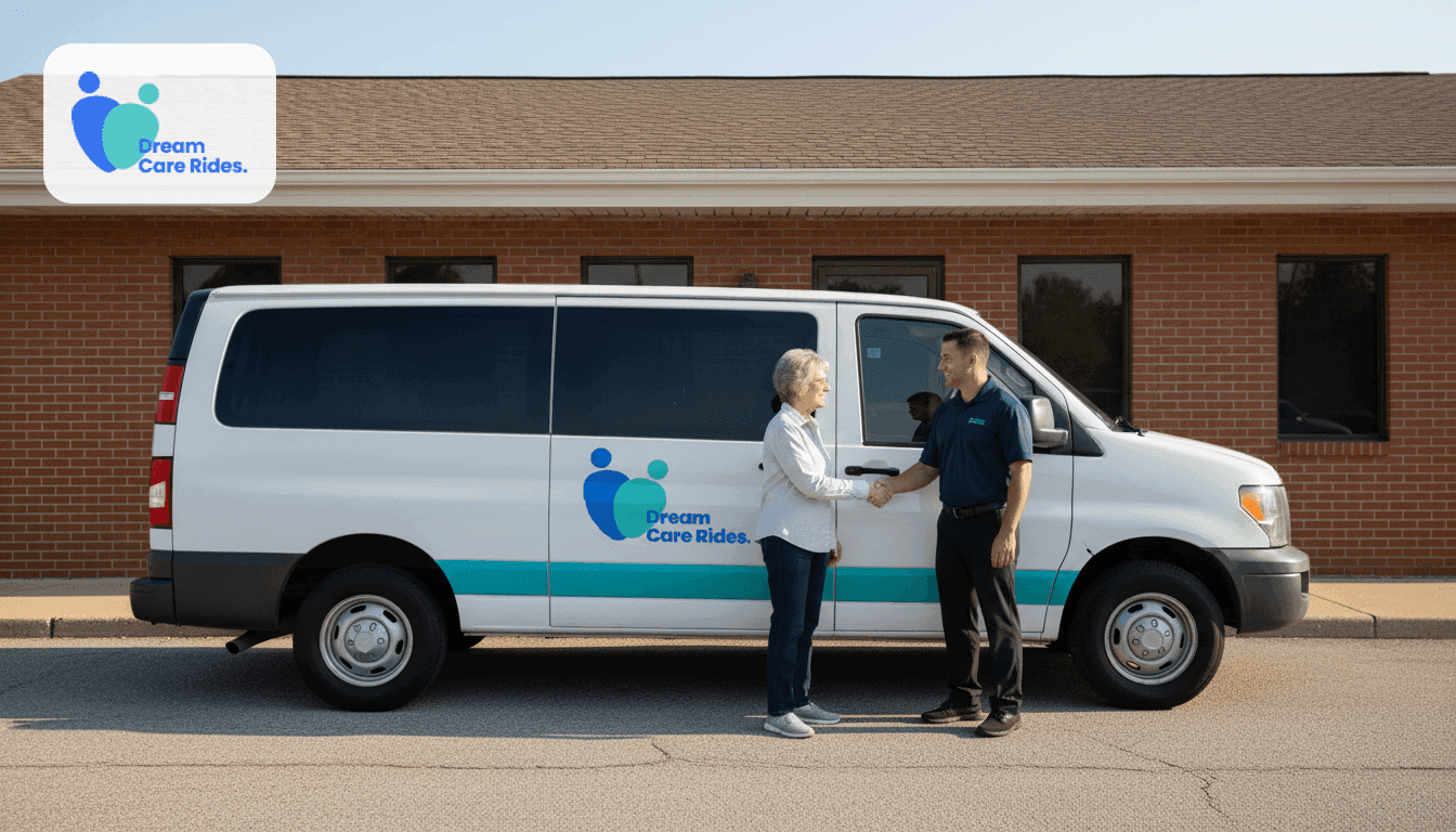 Dream Care Rides van on a standing-order dialysis pickup
