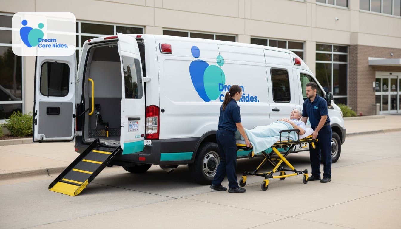 International Airport Pickup to Rural Wisconsin — 300-Mile Stretcher Transport