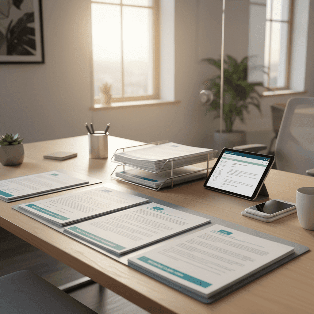 Reviewing an NEMT price quote at a desk