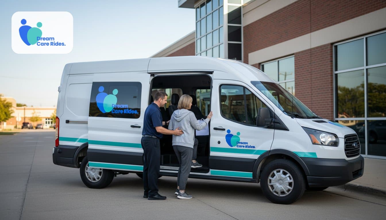 Outpatient clinic patients arriving via scheduled NEMT service for medical procedures