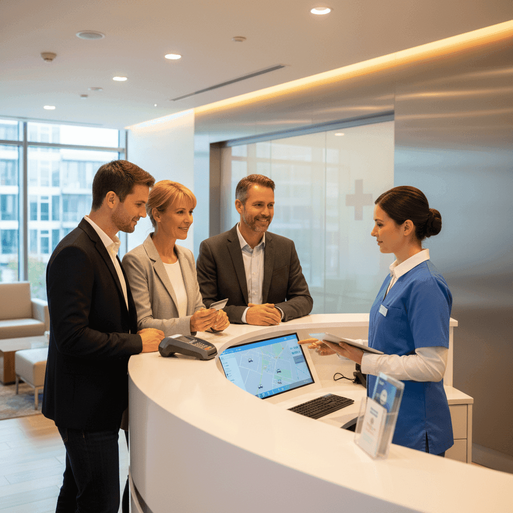 Front desk where a private pay ride is arranged