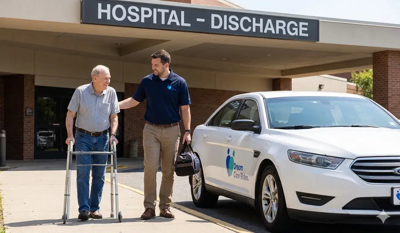 Dream Care Rides staff at outpatient surgery center discharge desk